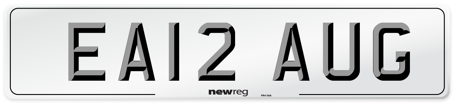 EA12 AUG Number Plate from New Reg
